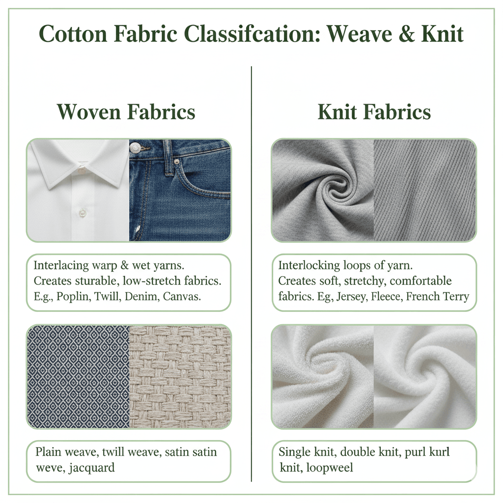 Phân loại theo dệt/đan: vải dệt thoi và vải đan Phân loại theo dệt/đan: vải dệt thoi và vải đan