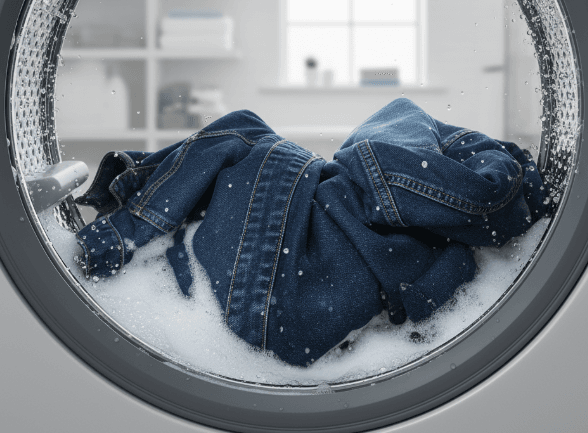 フロントローディング式洗濯機でデニムを洗う フロントローディング式洗濯機でデニムを洗う