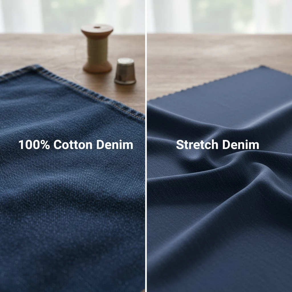 100% Cotton Denim And 98-99% Cotton And 1-2% Elastane Stretch Denim 100% Cotton Denim And 98-99% Cotton And 1-2% Elastane Stretch Denim