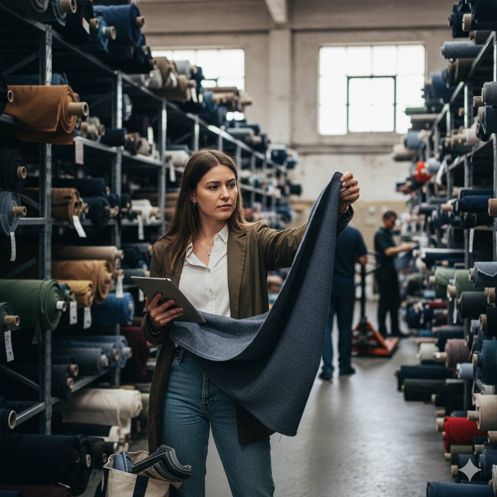 Buyers Use Tablets To Inspect Fabrics And Skillfully Select High-Quality Fabrics.-Min Buyers Use Tablets To Inspect Fabrics And Skillfully Select High-Quality Fabrics.-Min