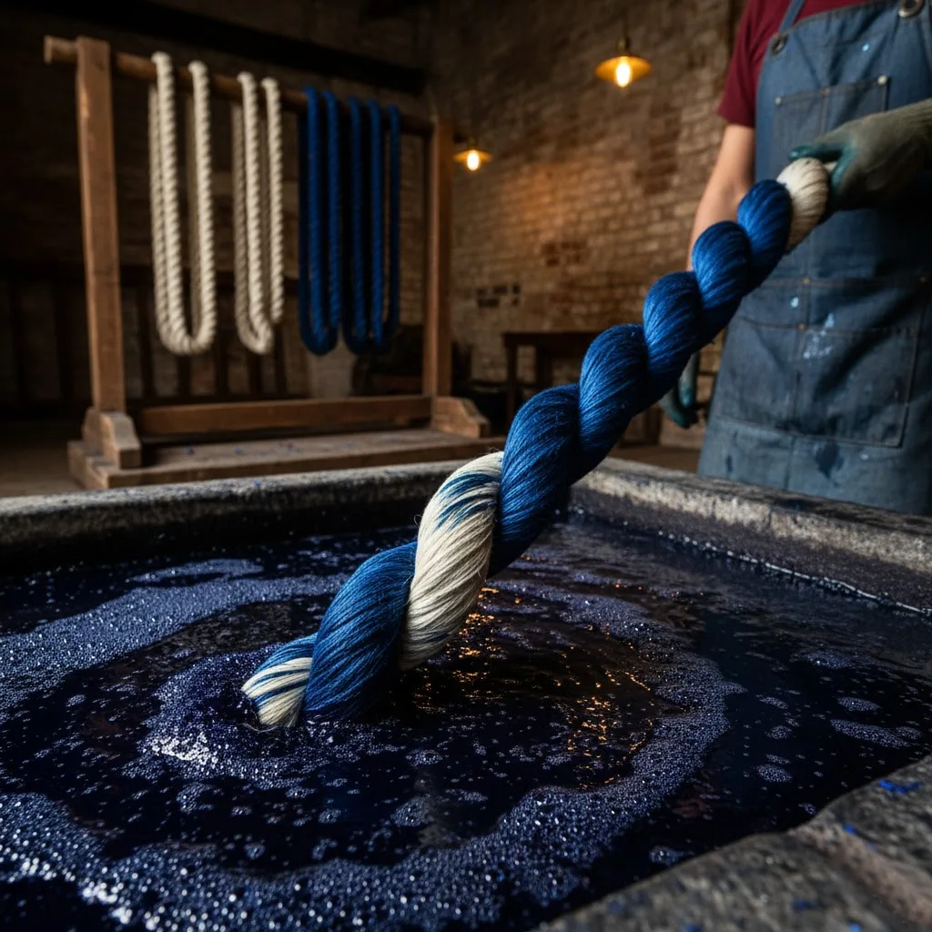 Dyeing The Fabric With Indigo Ring Dyeing To Turn It Into Authentic Denim Dyeing The Fabric With Indigo Ring Dyeing To Turn It Into Authentic Denim