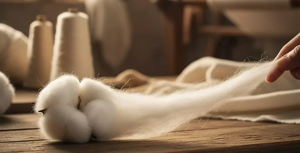 Images Of Cotton Fibers Being Stretched Into Filaments. Images Of Cotton Fibers Being Stretched Into Filaments.