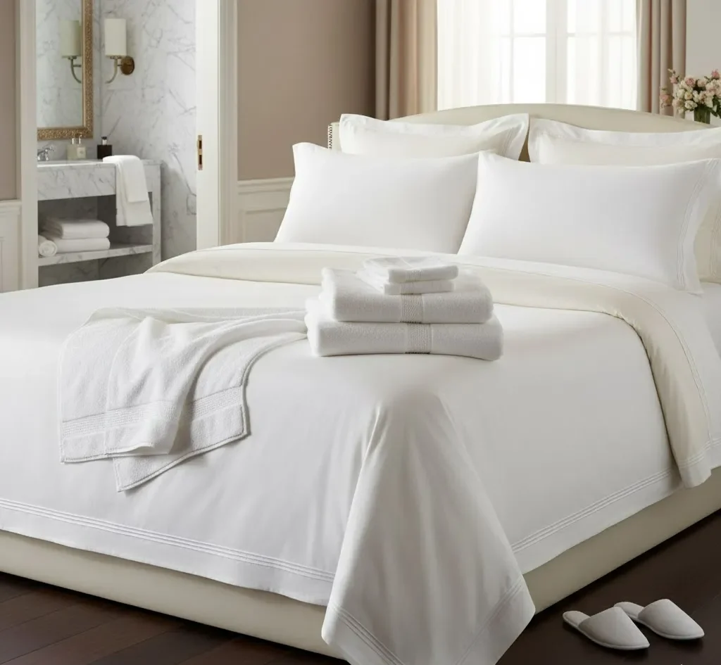 高級ホテルの贅沢なおもてなし(ベッドリネン、タオル) 高級ホテルの贅沢なおもてなし(ベッドリネン、タオル)