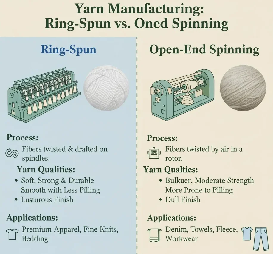 Ring-Spun Vs. Open-End Spinning Ring-Spun Vs. Open-End Spinning