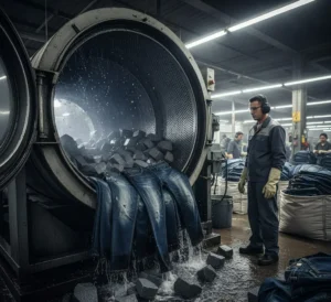 ストーンウォッシュデニムの工程 ストーンウォッシュデニムの工程