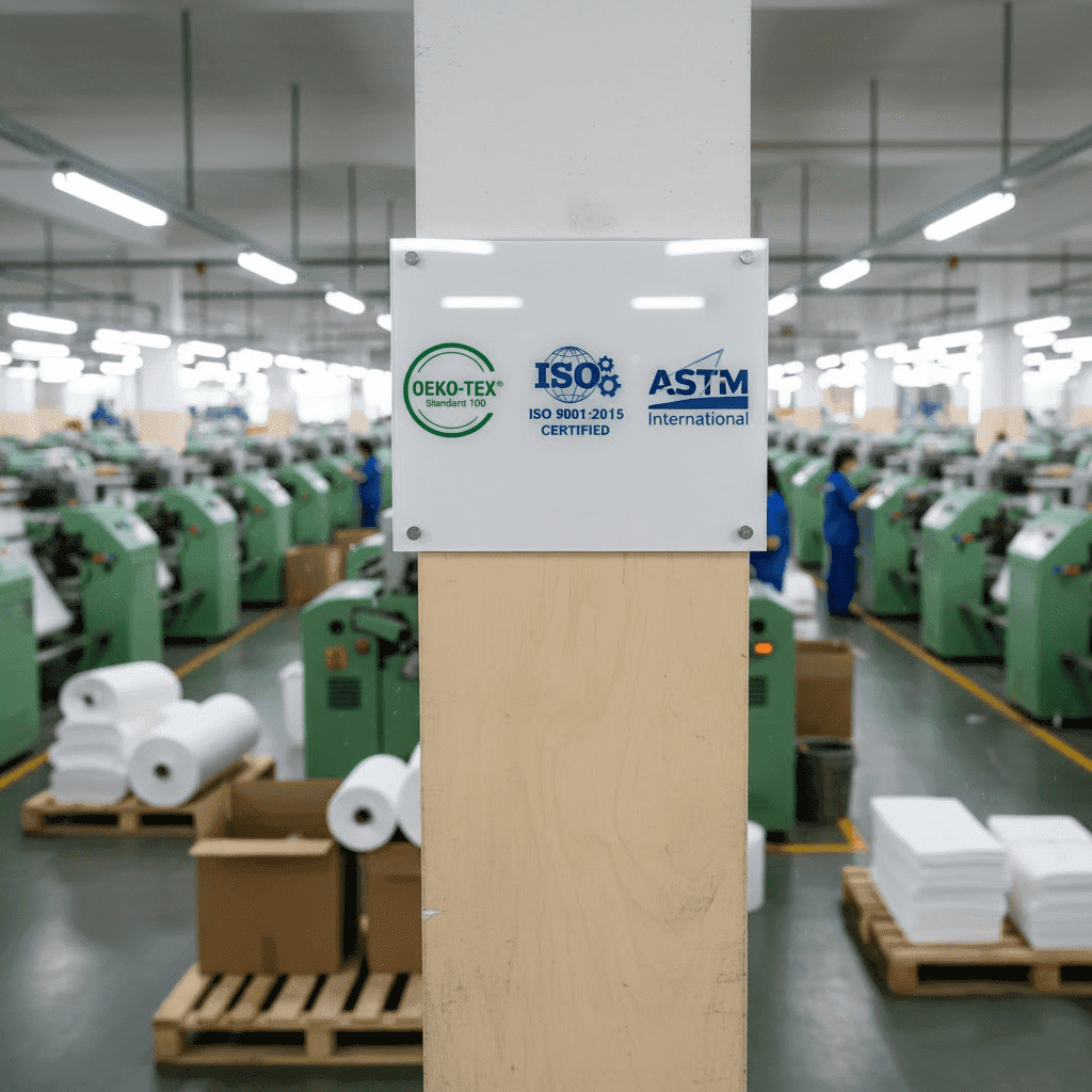 Three International Certifications Are Placed On The Wall