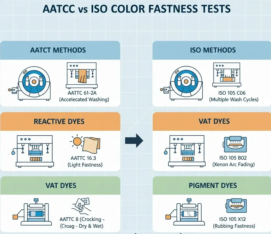 異なる染色方法の色堅牢度の比較 異なる染色方法の色堅牢度の比較