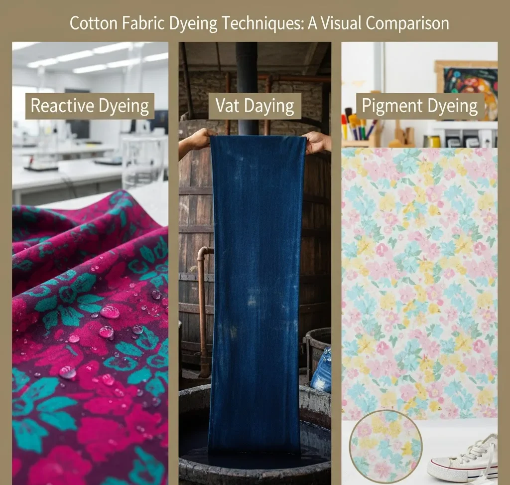 Cotton Fabric Dyeing Methods: Reactive Vs Vat Vs Pigment Cotton Fabric Dyeing Methods: Reactive Vs Vat Vs Pigment