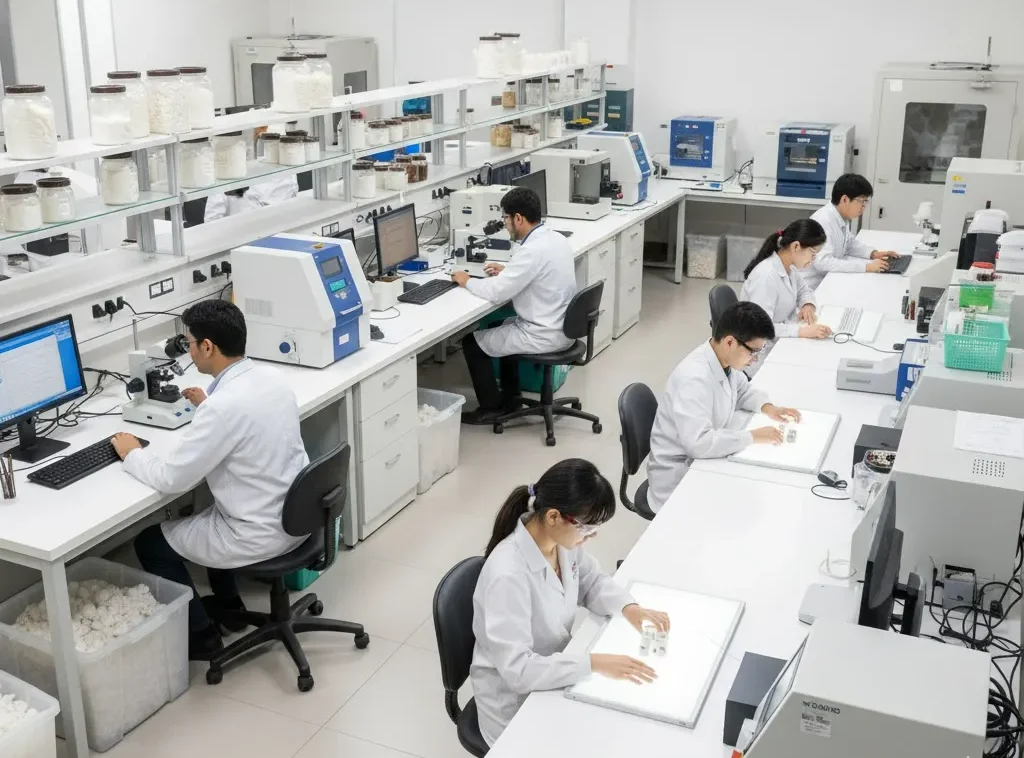 当工場の綿花品質検査研究所では、品質検査員が綿花の品質をテストしています。. 当工場の綿花品質検査研究所では、品質検査員が綿花の品質をテストしています。.