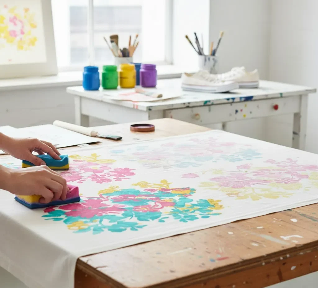 顔料染色の染色工程 顔料染色の染色工程