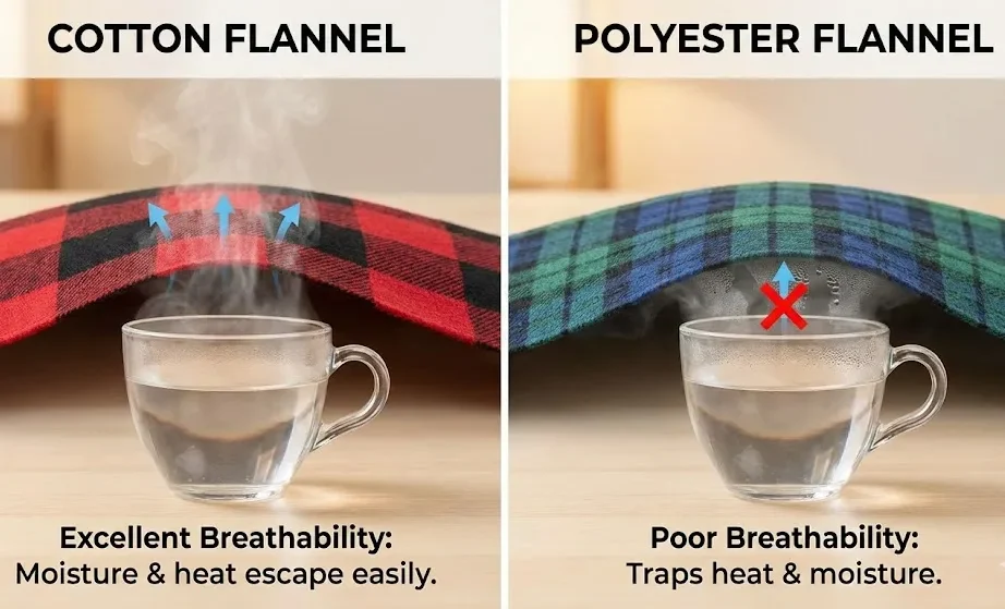 Pambıq Flanel və Polyester Flanelin Nəfəs Alma Qabiliyyəti Pambıq Flanel və Polyester Flanelin Nəfəs Alma Qabiliyyəti