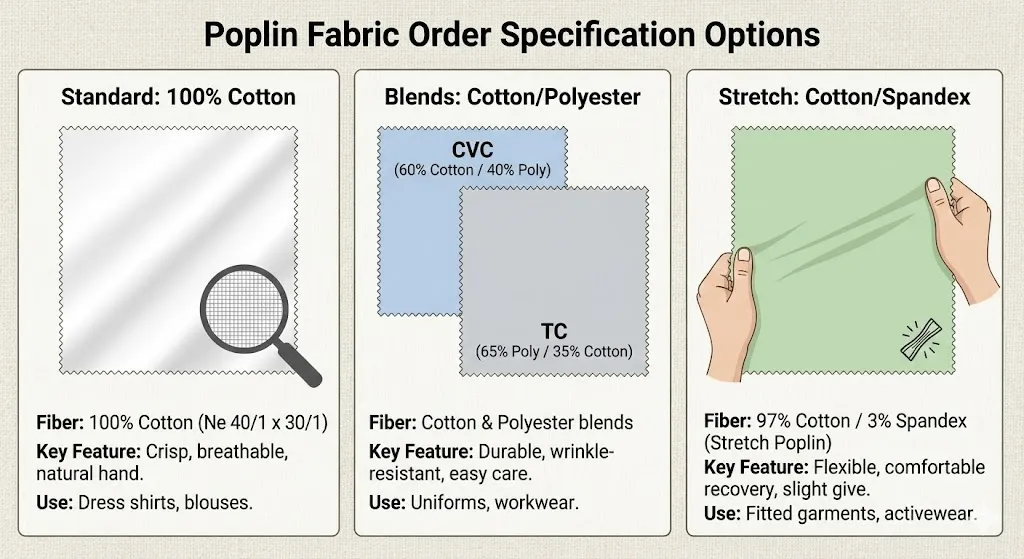 Poplin Parça Sifariş Xüsusiyyətləri Seçimləri Poplin Parça Sifariş Xüsusiyyətləri Seçimləri