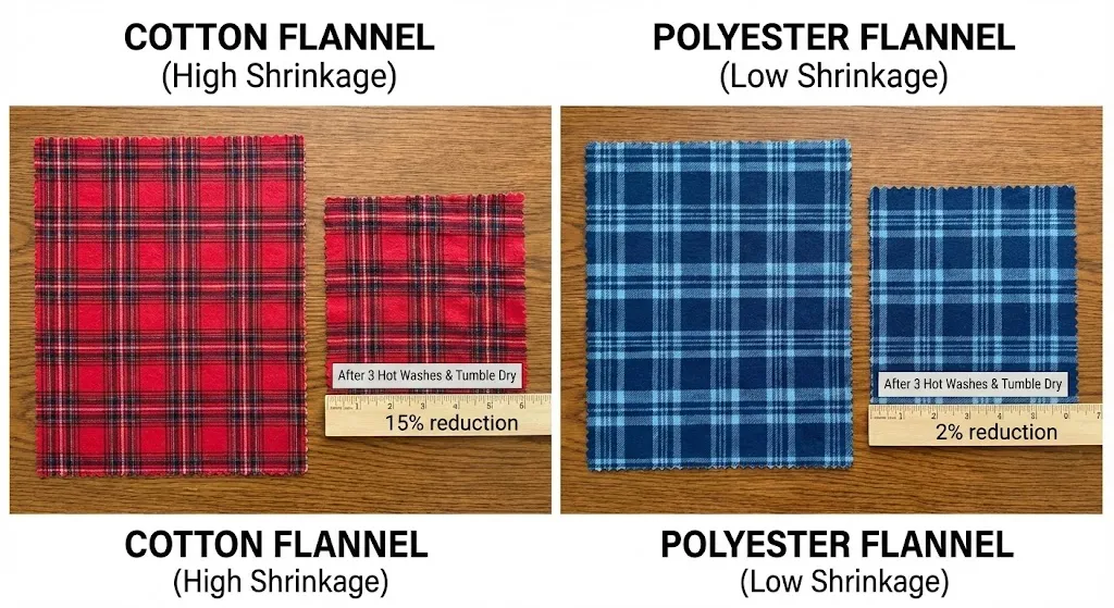 Pambıq Flanel və Polyester Flanelin Büzülmə Sürəti Pambıq Flanel və Polyester Flanelin Büzülmə Sürəti