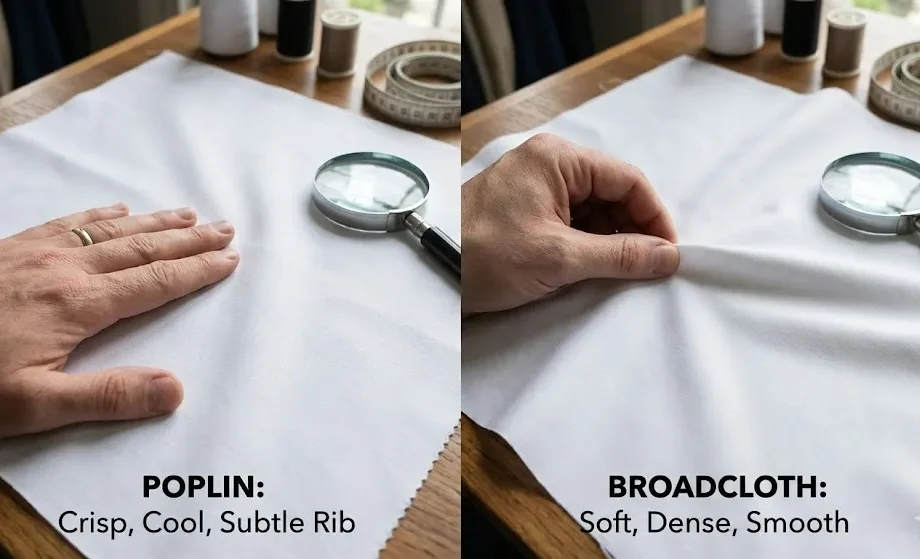 The Feel Of Poplin Versus Broadcloth. The Feel Of Poplin Versus Broadcloth.