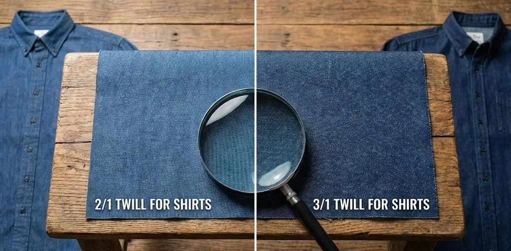 2-1 Vs 3-1 Twill For Denim Shirts