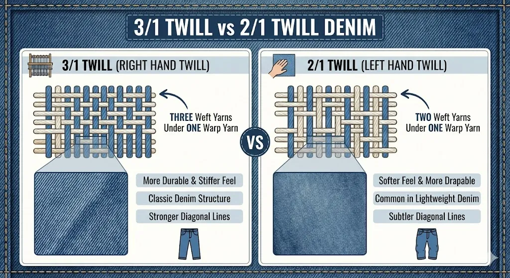 3-1 Twill Vs 2-1 Twill Denim