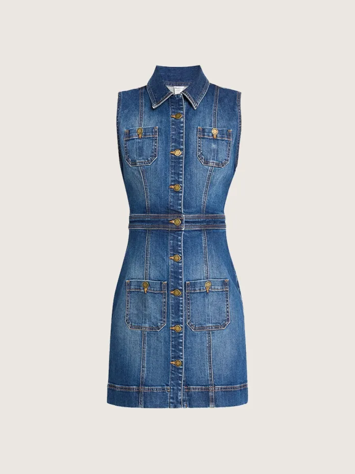 denim fabric for dress How 'Bout Them Cowgirls Denim Shirt Dress Medium Denim / Medium