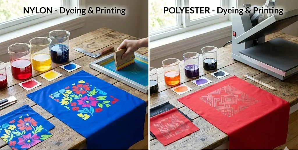 Neylon və Polyester Boyama və Çap Neylon və Polyester Boyama və Çap