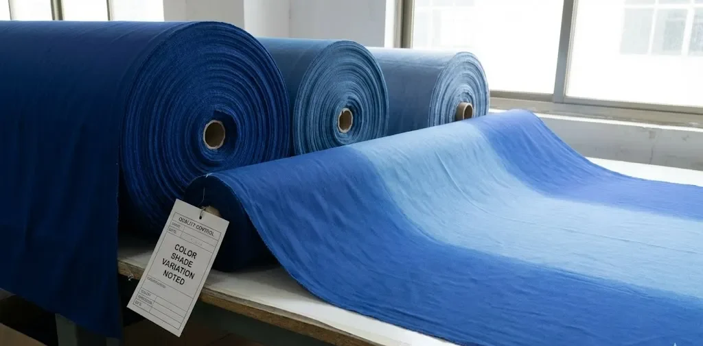 قماش بوليستر - اختلاف اللون بين اللفات أو داخل اللفة الواحدة قماش بوليستر - اختلاف اللون بين اللفات أو داخل اللفة الواحدة