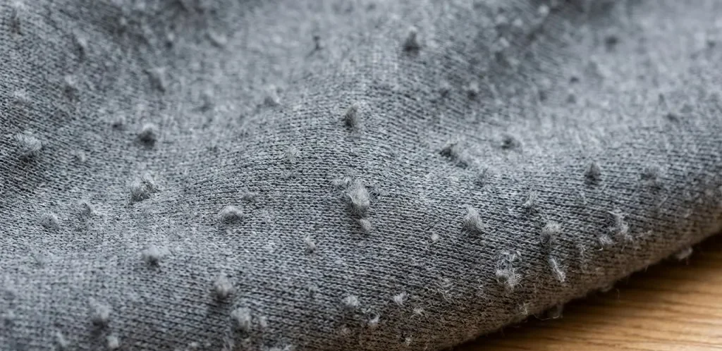 نسيج البوليستر - كرات من الألياف المتشابكة. نسيج البوليستر - كرات من الألياف المتشابكة.