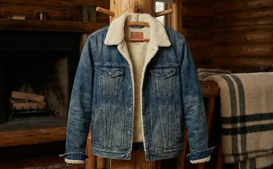 Sherpa-Lined Denim Jacket