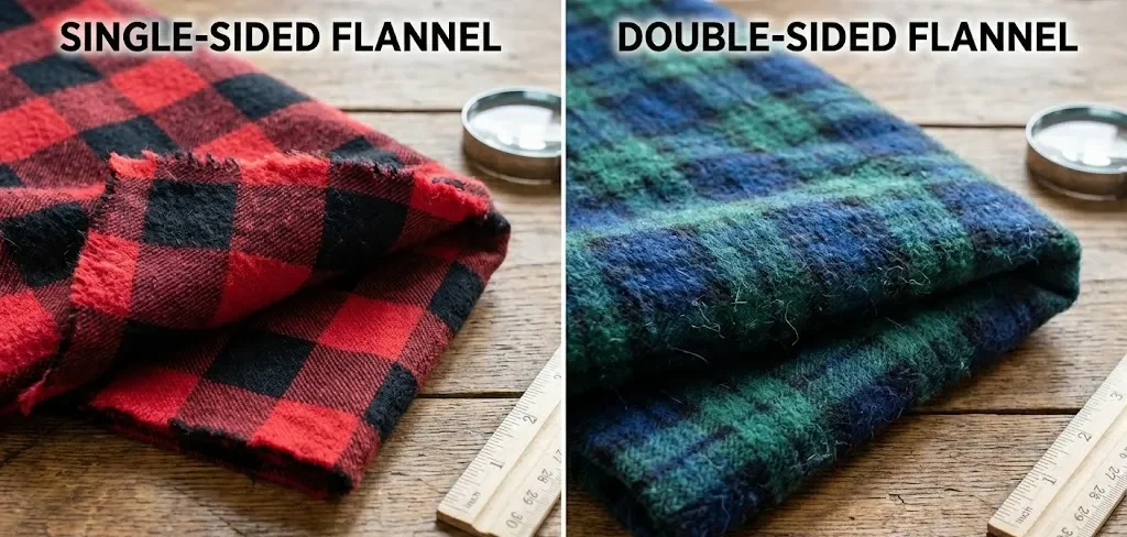 Tək tərəfli flanelin səthi tüklülüyü və iki tərəfli flanelin səthi tüklülüyü Tək tərəfli flanelin səthi tüklülüyü və iki tərəfli flanelin səthi tüklülüyü