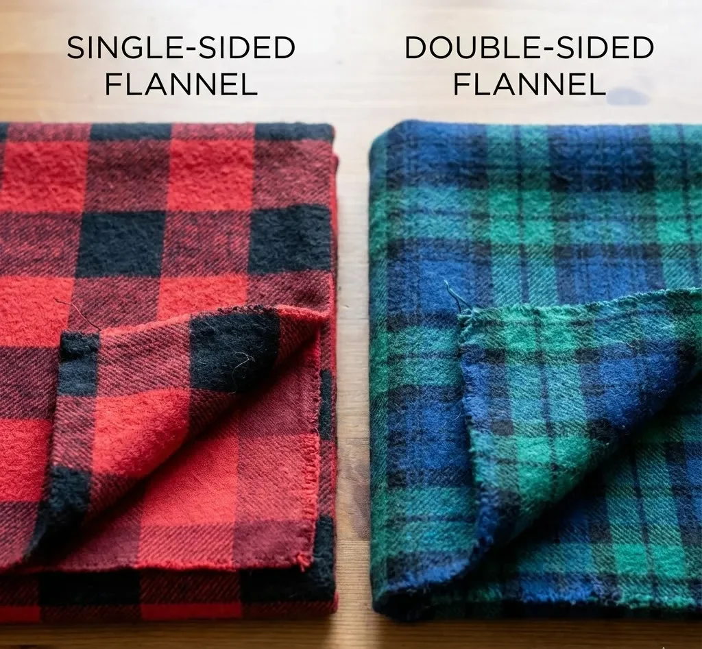 tək fırçalı flanel və ikiqat fırçalı flanel