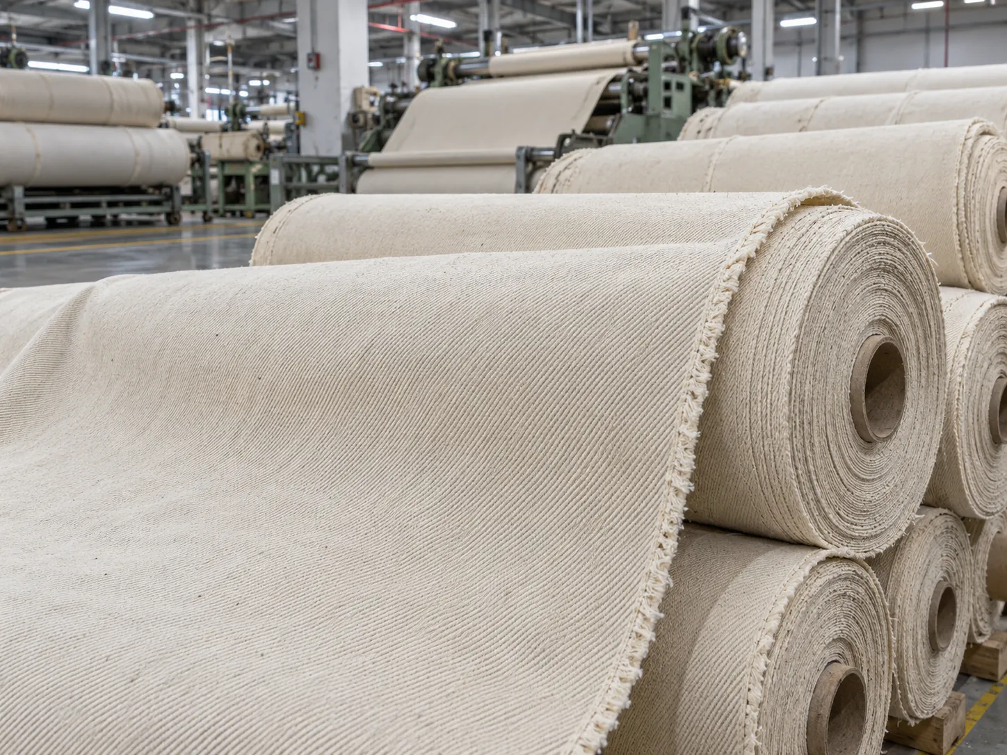 Undyed Denim Greige Fabric Before Indigo Dyeing Undyed Denim Greige Fabric Before Indigo Dyeing