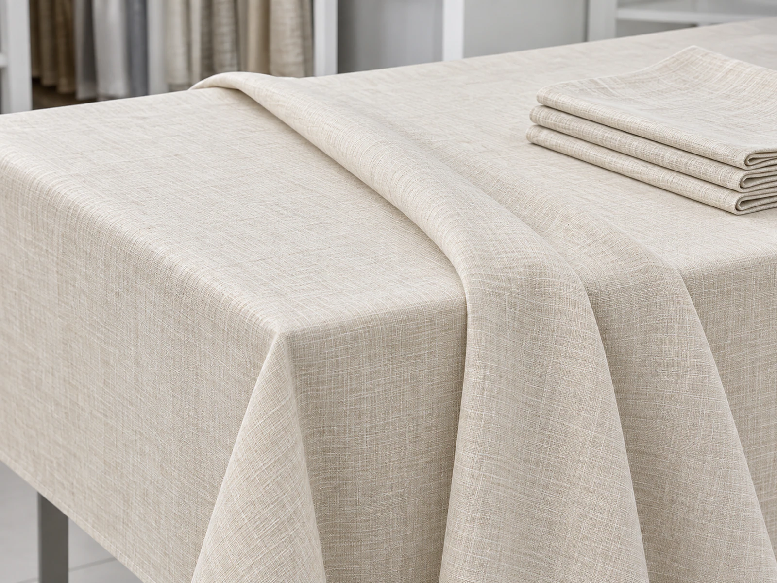 Linen-Look Polyester Fabric For Tablecloths Linen-Look Polyester Fabric For Tablecloths