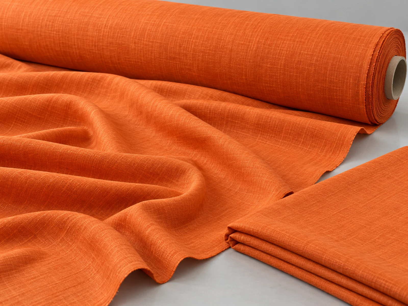 Linen Viscose Fabric Dyed Orange Linen Viscose Fabric Dyed Orange