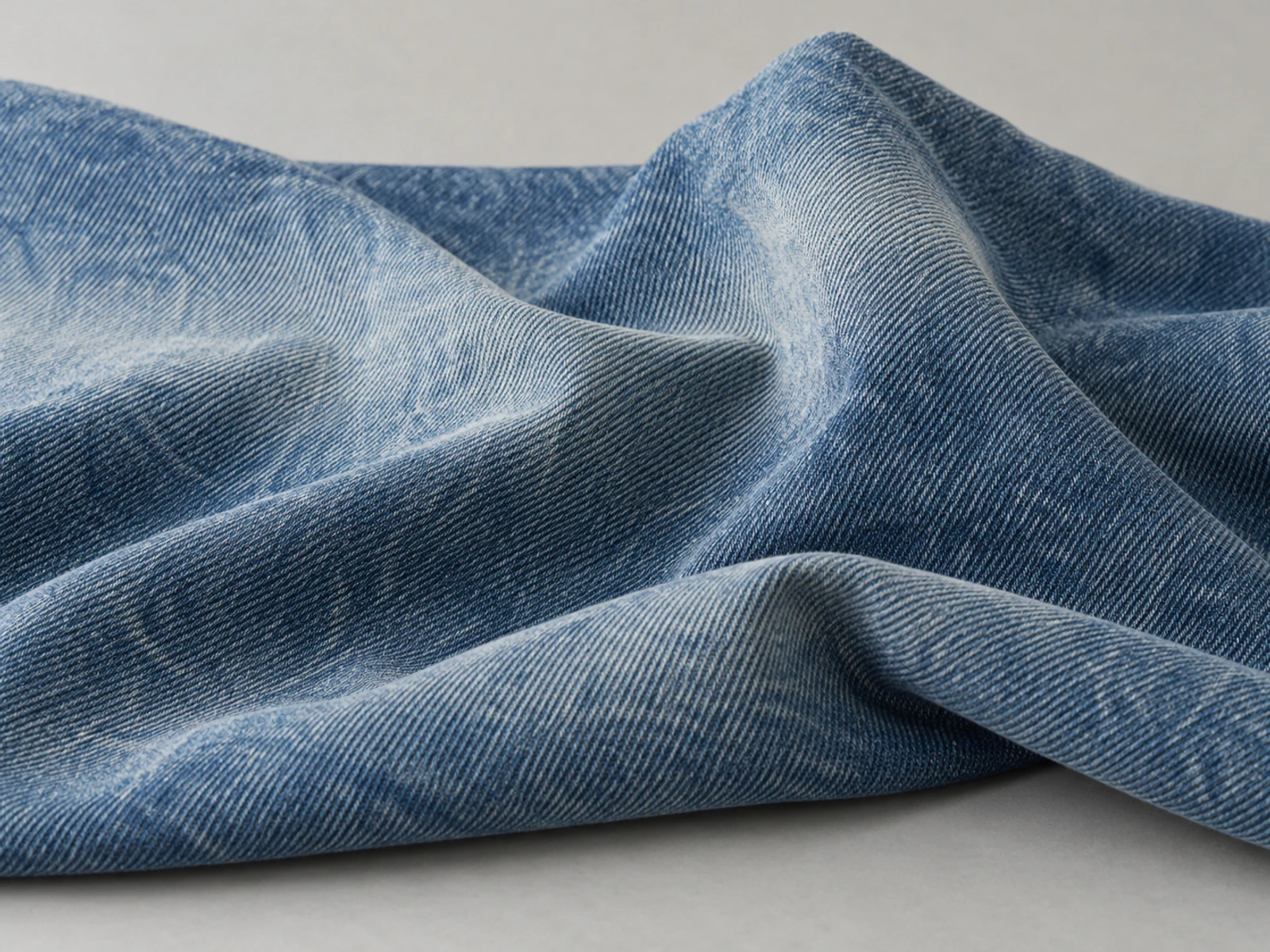 Stone Washed Denim Fabric Showing Fade